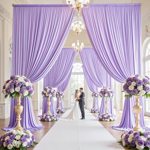 10ft×15ft Taro Purple Backdrop Curtain for Wedding Parties, alternate view 4