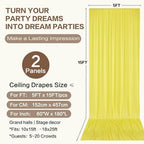 10ft×15ft Yellow Backdrop Curtain for Wedding Parties, alternate view 6