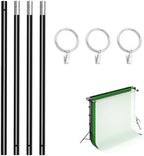 10ft/3M Background Folding Crossbar, Photography Lighting Muslin Backdrop Support Crossbar, 1 x 3m Crossbar, 3 x