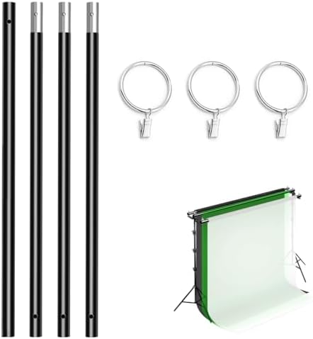 10ft/3M Background Folding Crossbar, Photography Lighting Muslin Backdrop Support Crossbar, 1 x 3m Crossbar, 3 x