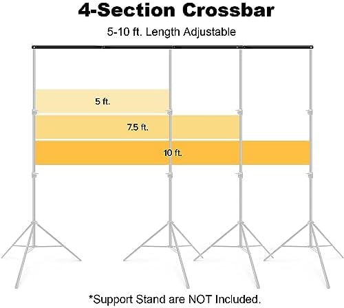 10ft/3M Background Folding Muslin Backdrop Support, 3 x 3m Crossbar, 2 x Mount, 9 x Clip in 3 x 3m, alternate view 4