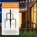 10FT 6 Pack Adjustable Metal String Light Poles in 1, alternate view 2