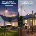10FT 6 Pack Adjustable Metal String Light Poles in 1, alternate view 4