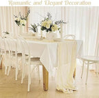 10FT Cheesecloth Table Runner Boho Party Home Decorations in 35" x 120"-6 Pack in Beige, alternate view 2