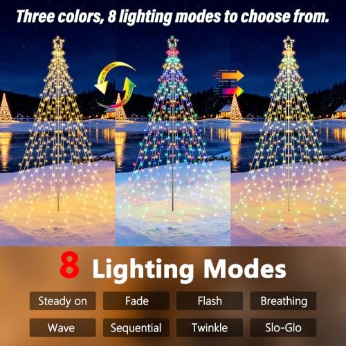 10Ft Color Changing Christmas Tree Lights - Warm to Multicolor, alternate view 2