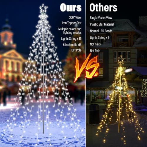 10Ft Color Changing Christmas Tree Lights - White to Multicolor, alternate view 3
