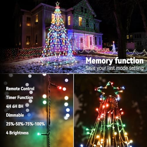 10Ft Color Changing Christmas Tree Lights - White to Multicolor, alternate view 4