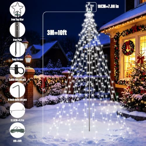 10Ft Color Changing Christmas Tree Lights - White to Multicolor, alternate view 6