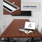 10FT Conference Table with Cable Management Grommets - Modern Rectangle Office Meeting/Boardroom Table with, alternate view 3