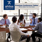 10FT Conference Table with Cable Management Grommets - Modern Rectangle Office Meeting/Boardroom Table with, alternate view 5