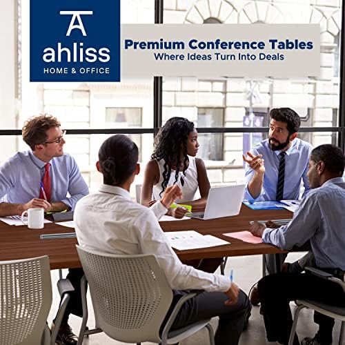10FT Conference Table with Cable Management Grommets - Modern Rectangle Office Meeting/Boardroom Table with, alternate view 5