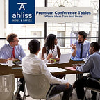 10FT Conference Table with Cable Management Grommets - Modern Rectangle Office Meeting/Boardroom Table with, alternate view 5
