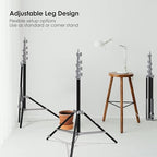 10ft Corner Light Stand, Air Cushion, Silver, LT30-CS in Silver, alternate view 2