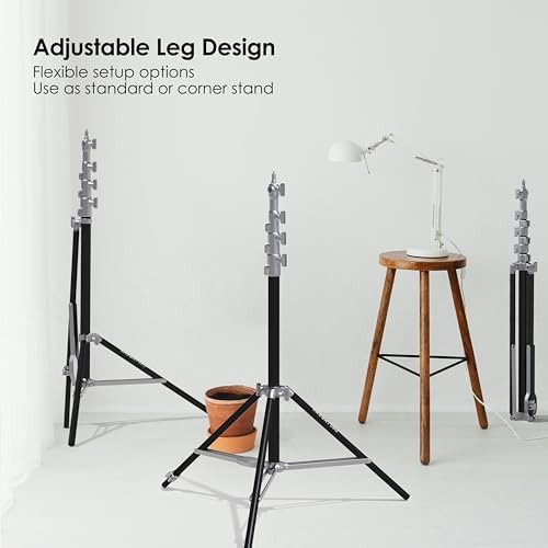 10ft Corner Light Stand, Air Cushion, Silver, LT30-CS in Silver, alternate view 2
