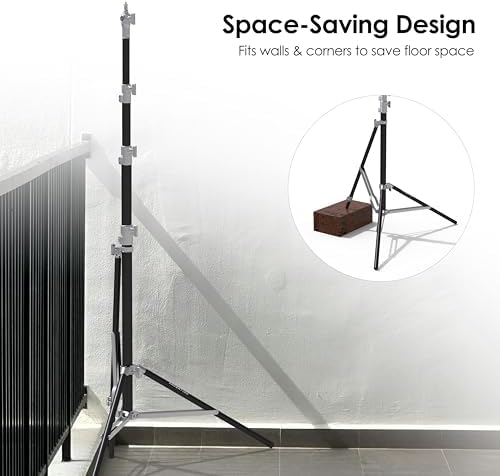 10ft Corner Light Stand, Air Cushion, Silver, LT30-CS in Silver, alternate view 3