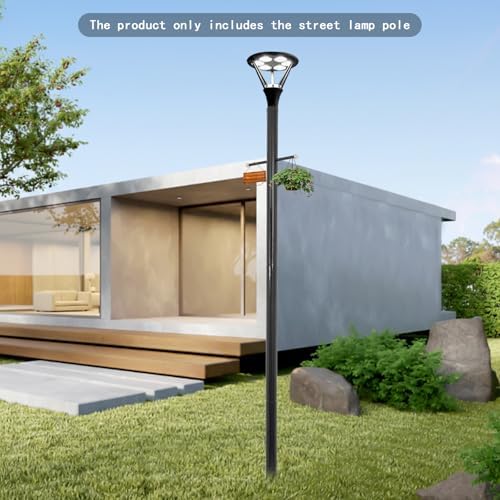 10FT Direct Burial Lamp Post, Split Street Light Pole with Cross Arm Lighting Post Fixtures for Pathway, alternate view 2