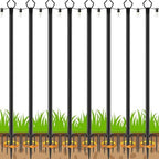10Ft Exterior Light Poles 8 Pack, Durable Metal Light Posts for Outdoor Use, Equipped with Fixed Brackets for