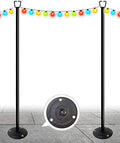 10FT Ground Base String Light Pole for Outdoor String Lights,2pcs