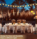 10FT Ground Base String Light Pole for Outdoor String Lights,2pcs, alternate view 2
