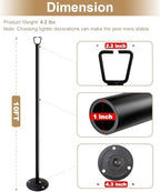 10FT Ground Base String Light Pole for Outdoor String Lights,2pcs, alternate view 4