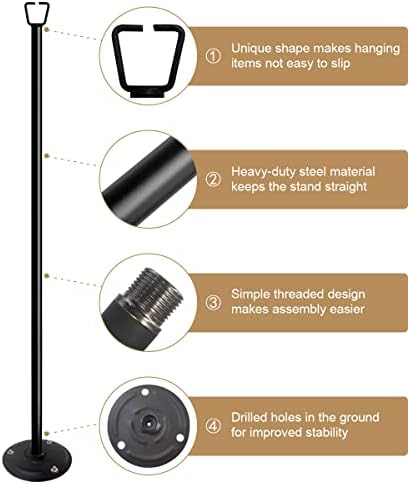 10FT Ground Base String Light Pole for Outdoor String Lights,2pcs, alternate view 5