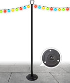 10FT Ground Base String Light Poles for Outdoor String Lights for Garden, Backyard, Patio Lighting Stand for