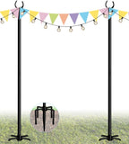 10FT Heavy Duty String Light Pole Stand for Outdoor, 2 Pole