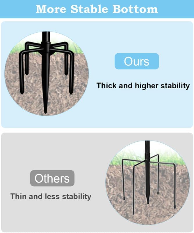 10FT Heavy Duty String Light Pole Stand for Outdoor, 2 Pole, alternate view 3