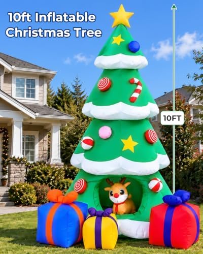 10FT Inflatable Christmas Tree Outdoor Decorations, alternate view 2