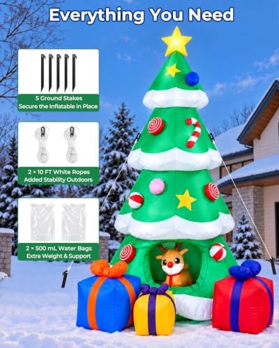 10FT Inflatable Christmas Tree Outdoor Decorations, alternate view 3
