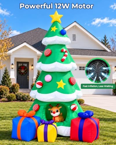 10FT Inflatable Christmas Tree Outdoor Decorations, alternate view 6