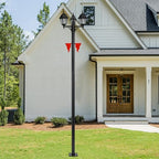 10FT Outdoor Lamp Post, Split Street Light Pole with Cross Arm Base Mount Lighting Post Fixtures for Pathway, alternate view