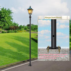 10FT Outdoor Lamp Post, Split Street Light Pole with Cross Arm Base Mount Lighting Post Fixtures for Pathway, alternate view