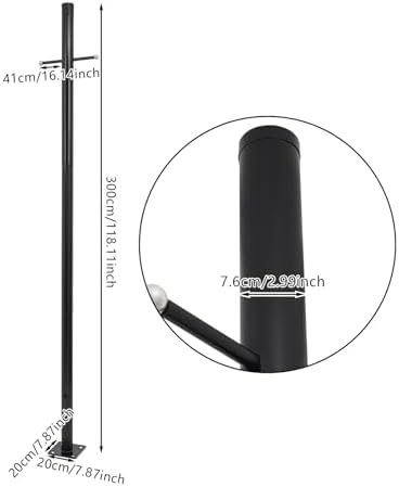 10FT Outdoor Lamp Post, Split Street Light Pole with Cross Arm Base Mount Lighting Post Fixtures for Pathway, alternate view