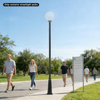 10FT Outdoor Lamp Post, Split Street Light Pole with Top Globe & Ground Cage Lighting Post Fixtures for Pathway, alternate