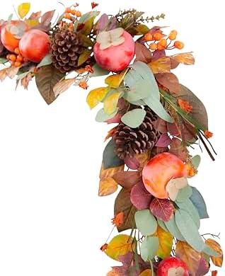 10ft Perisimmon & Pinecone Artificial Garland