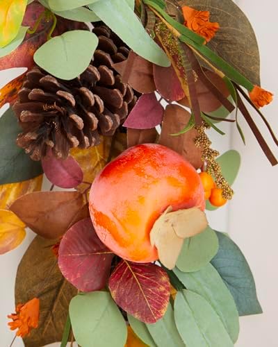 10ft Perisimmon & Pinecone Artificial Garland, alternate view 2