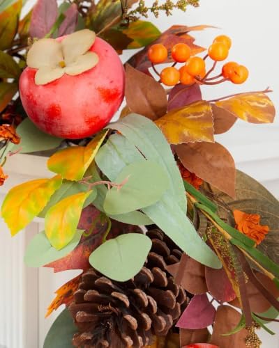 10ft Perisimmon & Pinecone Artificial Garland, alternate view 4