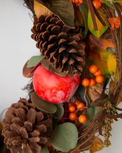 10ft Perisimmon & Pinecone Artificial Garland, alternate view 5