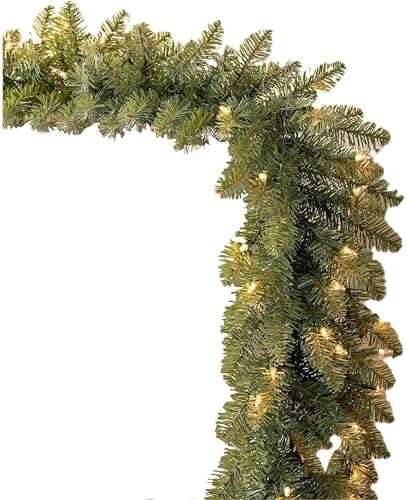 10ft Pre-Lit Berkshire Mountain Fir Garland - Premium Artificial Christmas Garland with 100 LED Battery Lights