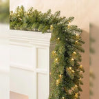 10ft Pre-Lit Berkshire Mountain Fir Garland - Premium Artificial Christmas Garland with 100 LED Battery Lights, alternate