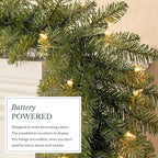 10ft Pre-Lit Berkshire Mountain Fir Garland - Premium Artificial Christmas Garland with 100 LED Battery Lights, alternate