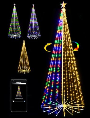 10FT Smart Outdoor Christmas Tree Lights Pop Up with Star
