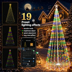 10FT Smart Outdoor Christmas Tree Lights Pop Up with Star, alternate view 5