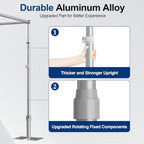 10ft Square Backdrop Stand Heavy Duty, Adjustable Pipe and Drape Kit, alternate view 3