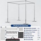 10ft Square Backdrop Stand Heavy Duty, Adjustable Pipe and Drape Kit, alternate view 6
