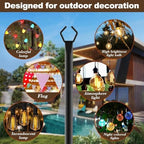 10Ft String Light Poles 4 Pack, Light Poles for Outside Lights, Outdoor with Fence Brackets Hanging Lights, alternate view 3