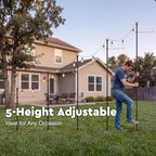 10Ft String Light Poles 4 Pack, Thickened Metal Outdoor Light Pole, alternate view 6