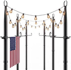 10Ft String Light Poles 6 Pack, Light Poles for Outside, Deck Decor