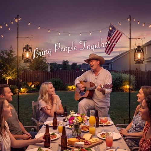 10Ft String Light Poles 6 Pack, Light Poles for Outside, Deck Decor, alternate view 2